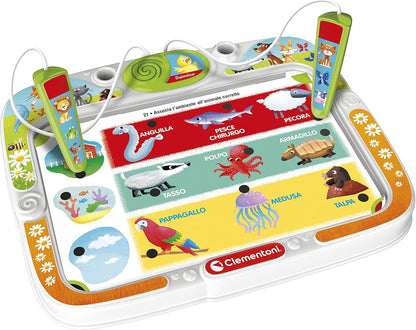 Clementoni - 16384 - Sapientino Animali E Natura - Banquet with Activity Cards and Interactive Pens, Educational Game 3 Years, Electronic (Italian Version) - Made in Italy