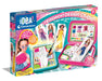 Clementoni Idea-Fashion Designer Light Board Clothing Set Creative Toy for Girls 6 Years Multicolor Folding Stand Lightweight Top Drawings Pattern Pen