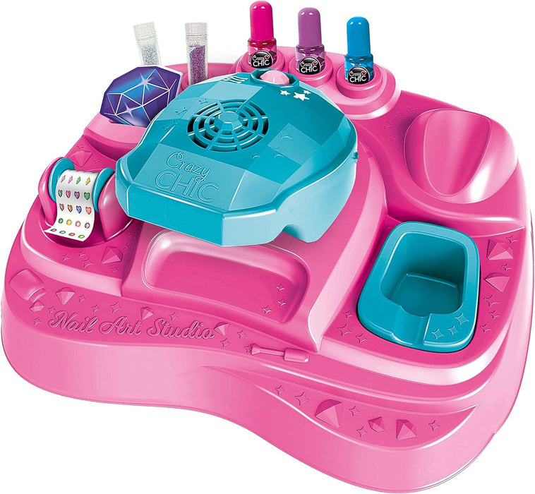 Clementoni 18730 Crazy Chic Studio Designer, Polish Set, Art and Crafts, Nail for Kids, Gifts for Girls 7 Year, Handmade Manicure, Creative Toys