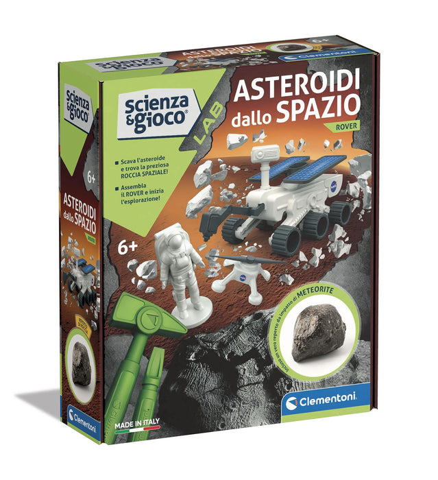 Clementoni - Science and Game Lab Space-Kit exploration-asteroid to dig, playset Rover Explorer with Astronaut, Scientific Laboratory 6 Years, Made in Italy, Multicolor, Medium, 19271