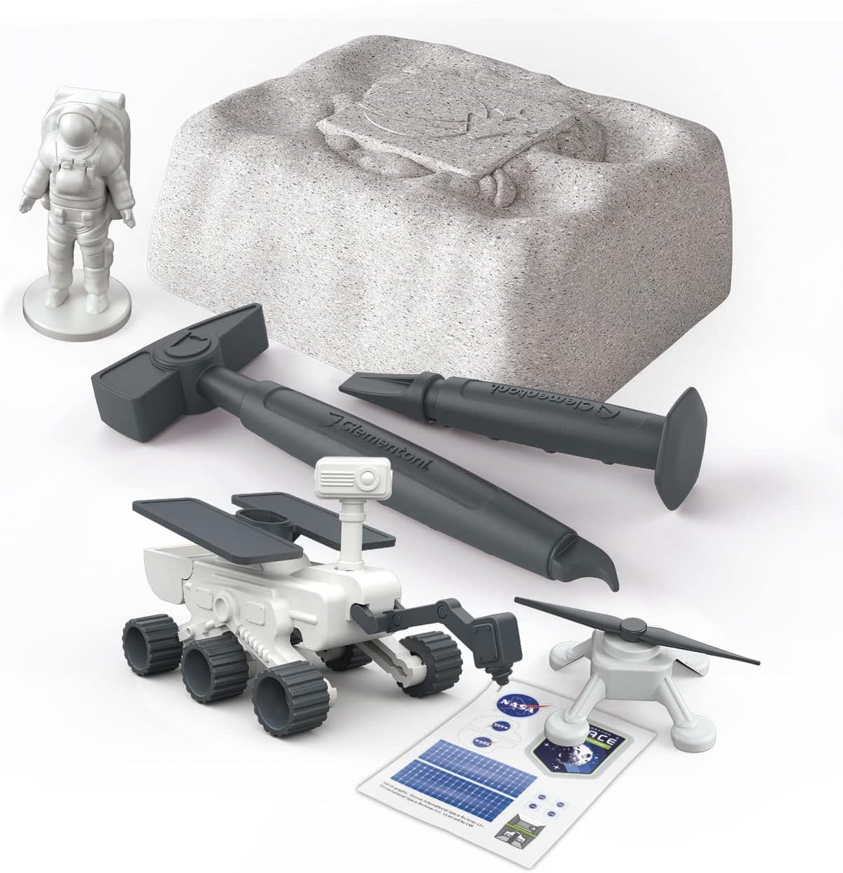 Clementoni - Science and Game Lab Space-Kit exploration-asteroid to dig, playset Rover Explorer with Astronaut, Scientific Laboratory 6 Years, Made in Italy, Multicolor, Medium, 19271
