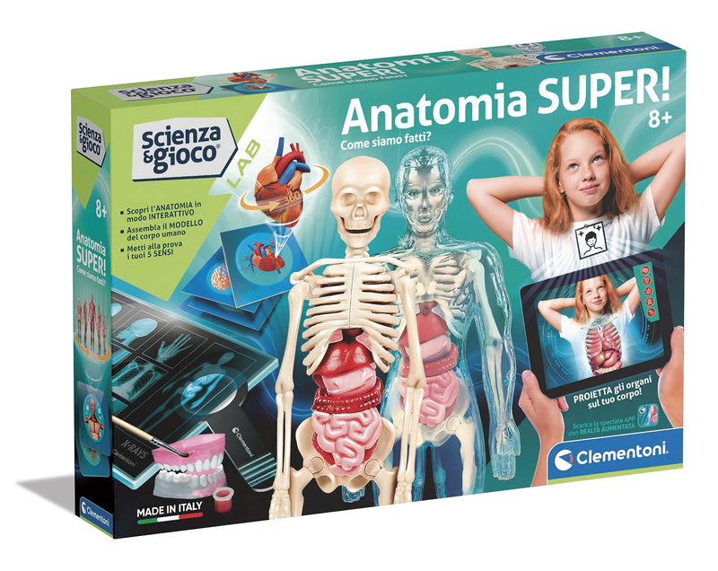 Clementoni Lab Super-Lab Anatomy, Science Experiments, Science Game Ages 8 - Made in Italy, Multi-Colour, 19299