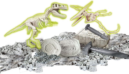 Clementoni Jurassic World 3 Dominion-T-Rex and Pteranodonte-Dinosaurs, Fossil Kit for Digging and Assembly, Scientific Game 7 Years (Italian Version) -Made in Italy, Multicoloured, 19306