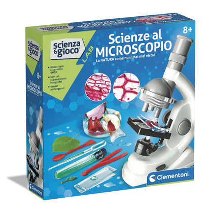 Clementoni - 19309 - Science and Game Lab - Science at the Microscope, Optical Microscope Laboratory with Over 50 Scientific Experiments for Children from 8 Years