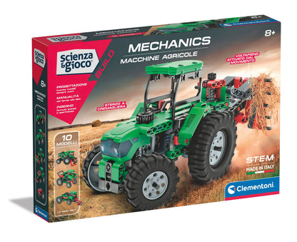 Clementoni - Science Build-Agricultural Machines-Children's Construction Set, Mechanical Laboratory, Scientific Game 8 Years (Italian Version) -Made in Italy, Colour, 19327