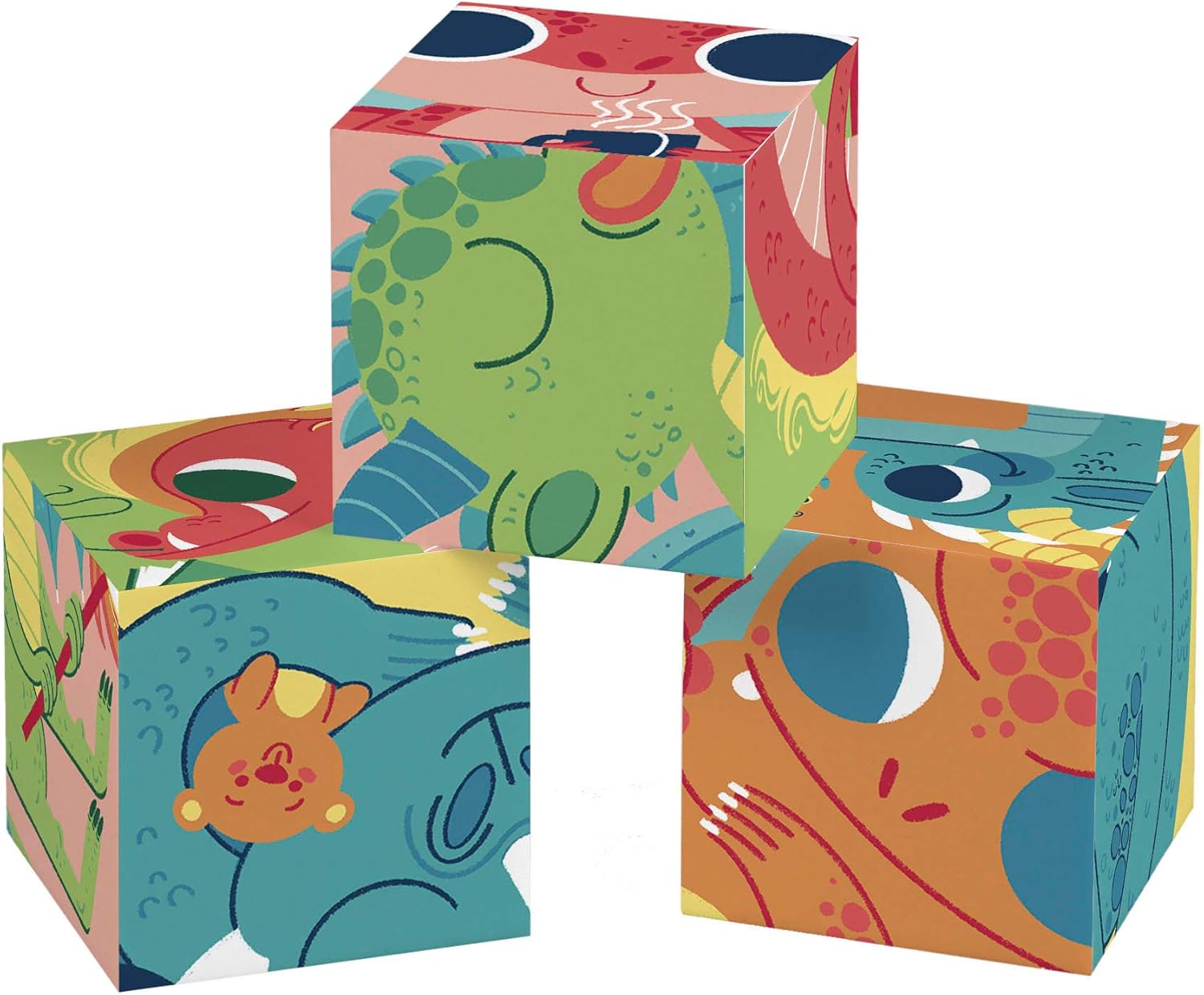 Clementoni 45006 Cubes Play for Future-Dragons-12 Pieces-Made in Italy-100% Recycled Materials, Jigsaw Puzzle for Kids