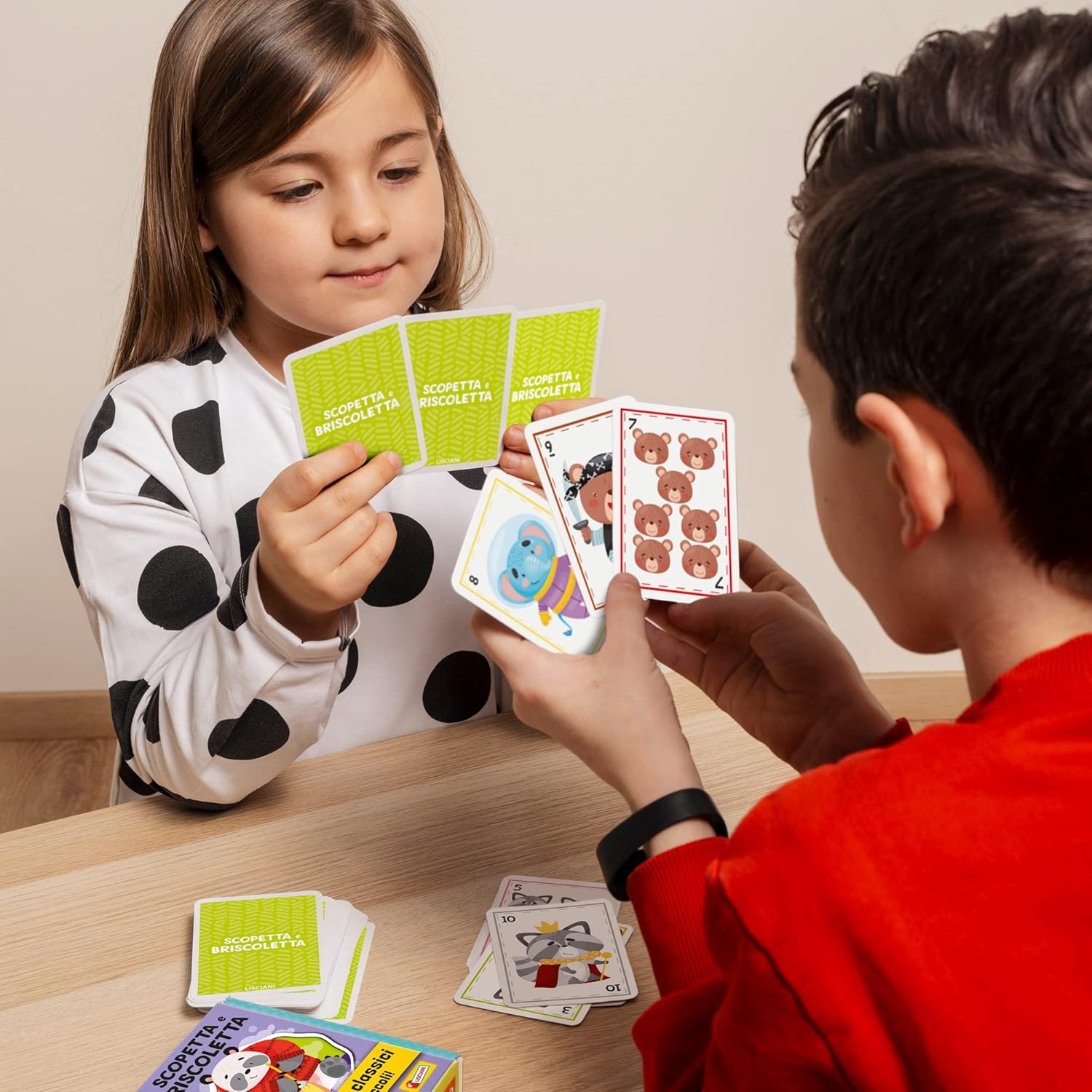 Lisciani Giochi- Ludoteca Le Carte dei Bambini Scopa e Briscola, Multicolore, 92857