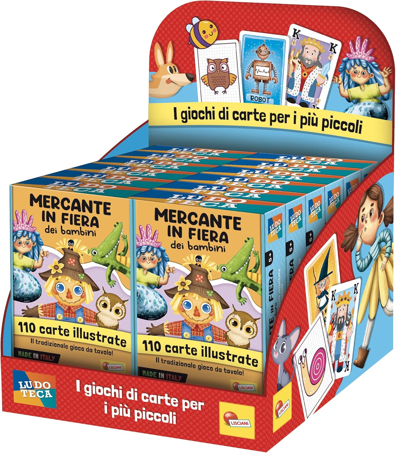 Lisciani Giochi- Game Library Children's Cards Merchant at the Fair, Color, 96695