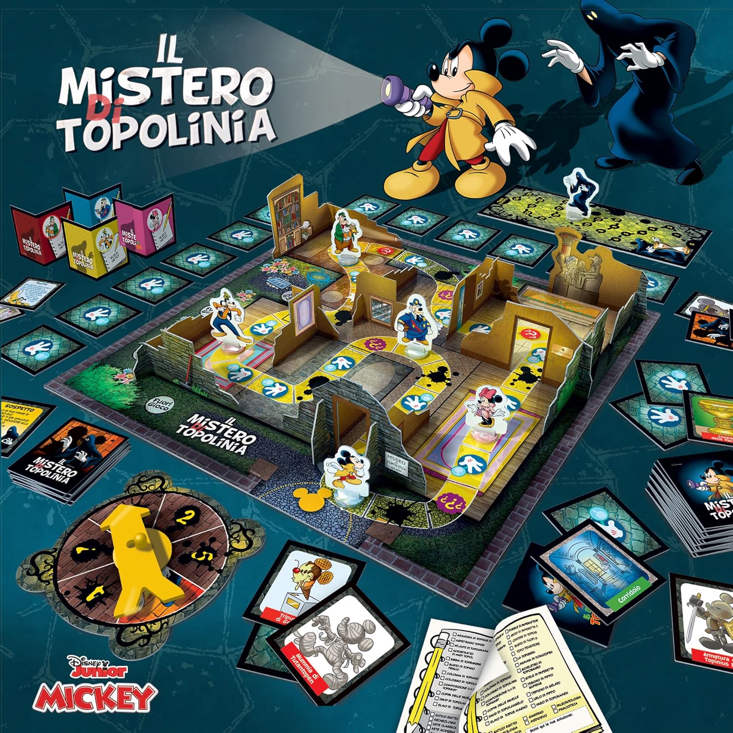 Lisciani Giochi- Disney The Mystery of Mickey Mouse, Box Society, Plank Game, 3D Paper Structures, Multicolor, 97876