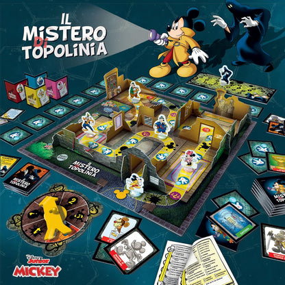 Lisciani Giochi- Disney The Mystery of Mickey Mouse, Box Society, Plank Game, 3D Paper Structures, Multicolor, 97876