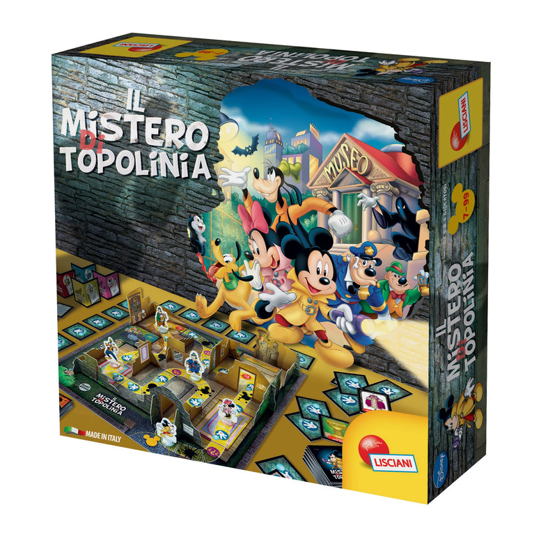 Lisciani Giochi- Disney The Mystery of Mickey Mouse, Box Society, Plank Game, 3D Paper Structures, Multicolor, 97876