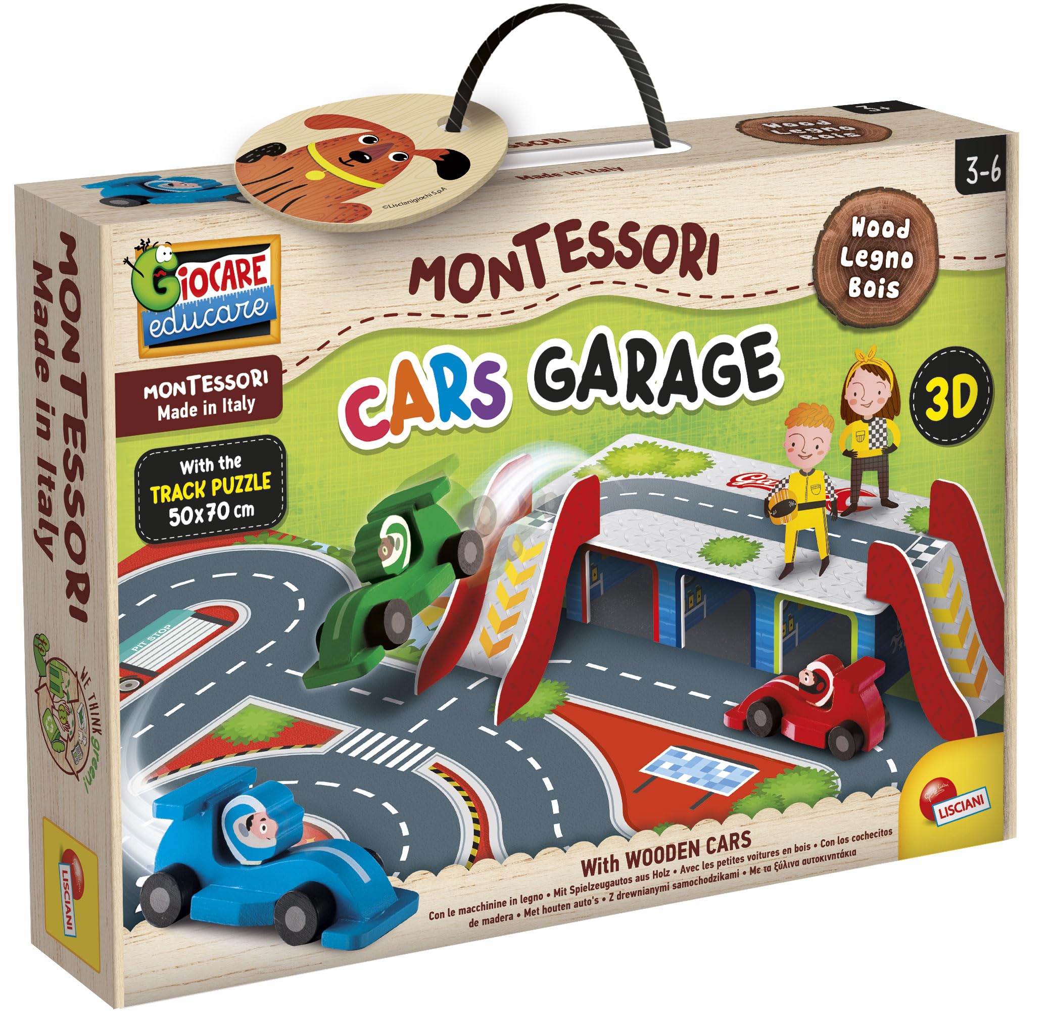 Montessori Wood Cars Garage Montessori Garage and Slide