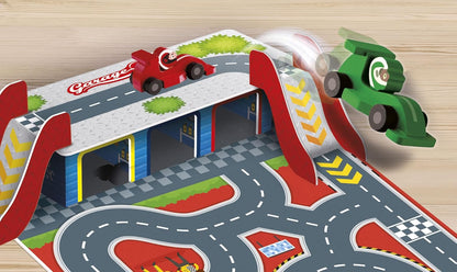 Montessori Wood Cars Garage Montessori Garage and Slide