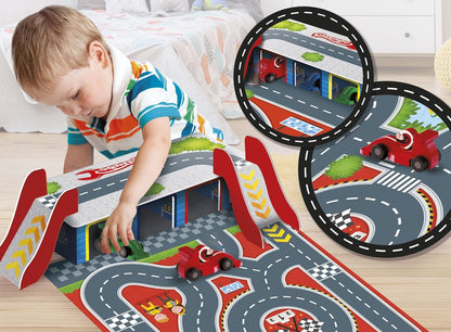 Montessori Wood Cars Garage Montessori Garage and Slide