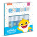 Multiprint Set 2 Stamps for Kids and 18 Coloured Pens Baby Shark, Made in Italy, Stamps for Children, in Wood and Natural Rubber, Non-toxic Washable Ink, Gift Idea, art.86995