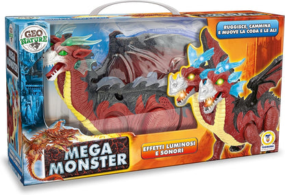Teorema 66856 - Mega Dragon with 2 Heads Walking with Sound and Bright Effects