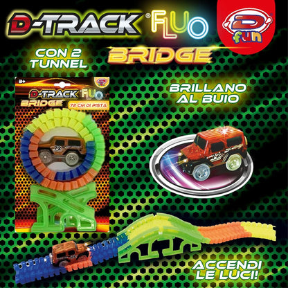 D-KIDZ DIP76600 D-Truck Dynit Kids D-Track Fluo Bridge, Multi-Coloured