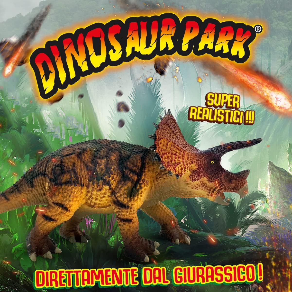 D-KIDZ Triceratops Dinosaur Park, Triceratops, Multicoloured, DIP76646