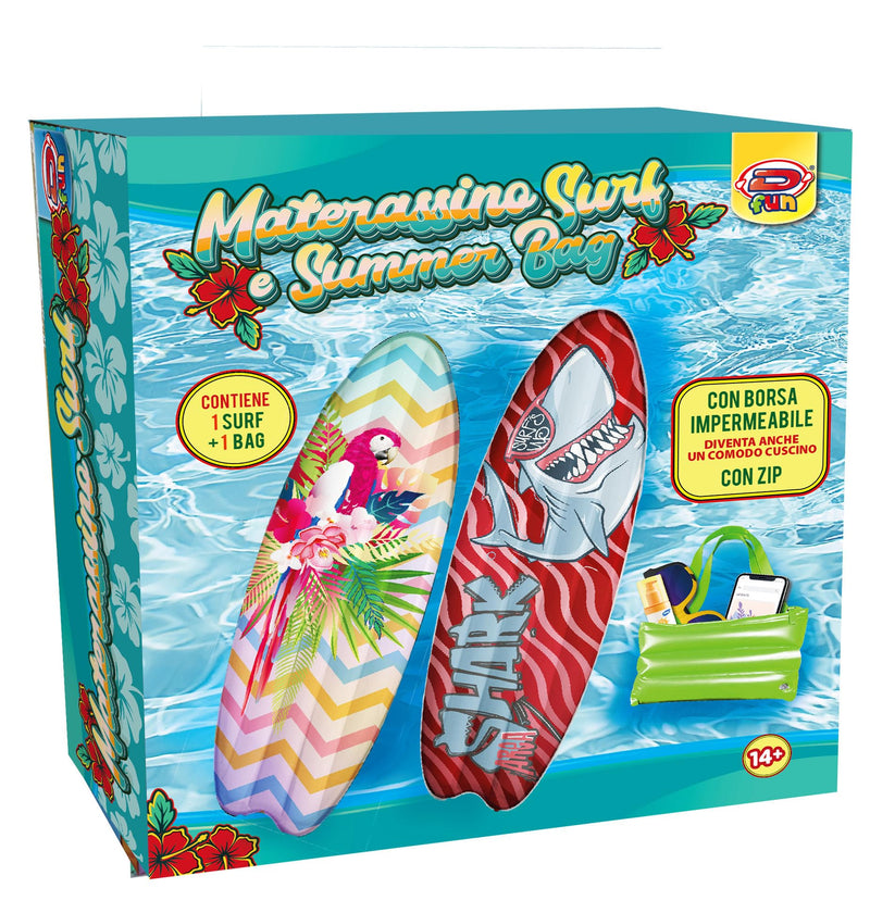 D-FUN- Materassino Surf con Borsa Summer Bag, DIP77055