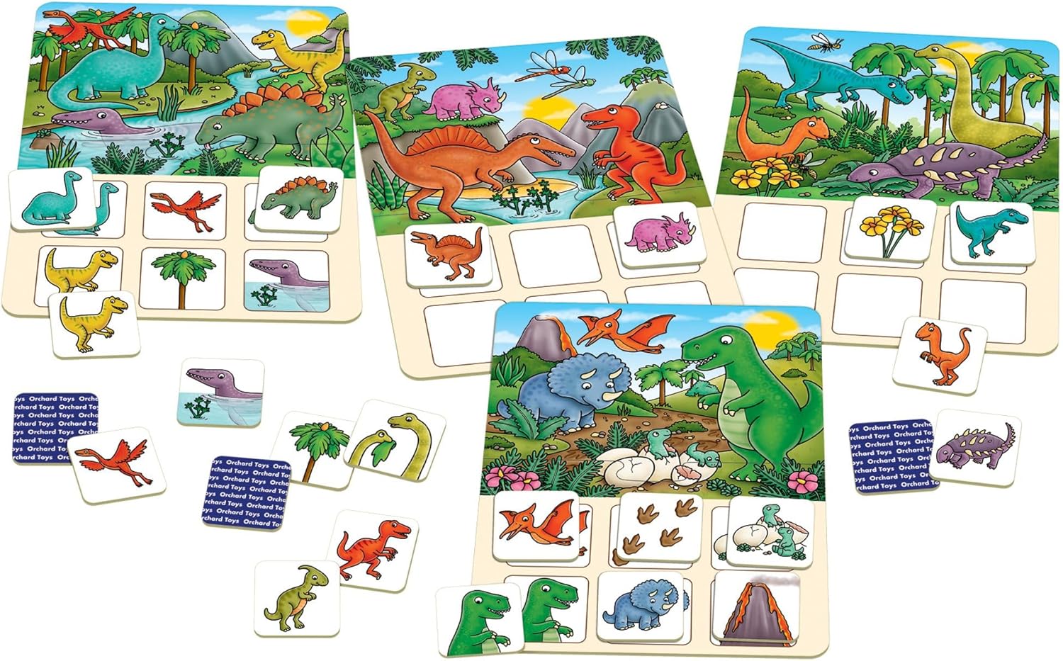 Orchard Toys La Tombola dei Dinosauri – Educational Matching and Memory Game for Children from 3 to 7 Years (Italian Edition