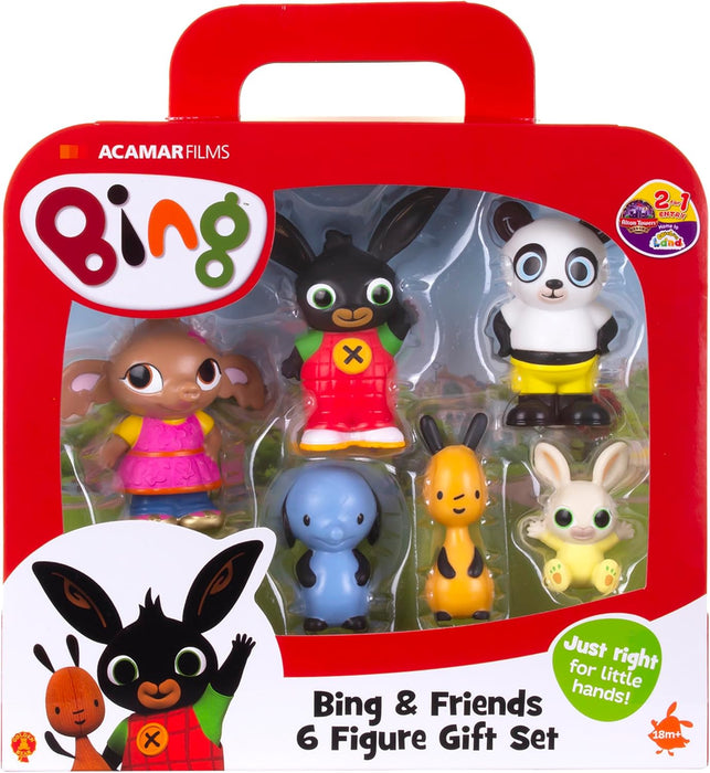 Bing - Pack de 6 figuritas, de los personajes principales de la serie, recomendado para niños de 1 año (Famosa BNG07001