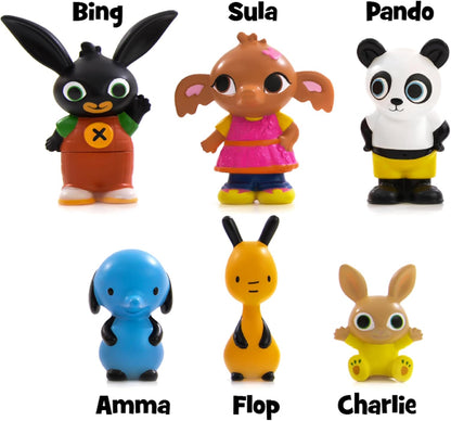 Bing - Pack de 6 figuritas, de los personajes principales de la serie, recomendado para niños de 1 año (Famosa BNG07001