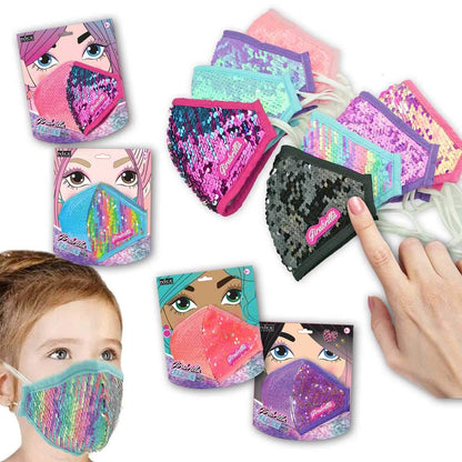 Girabrilla - Nice Group Fashion Reversible Sequin Mask with Adjustable Elastic Bands, Multi-Colour, 2810