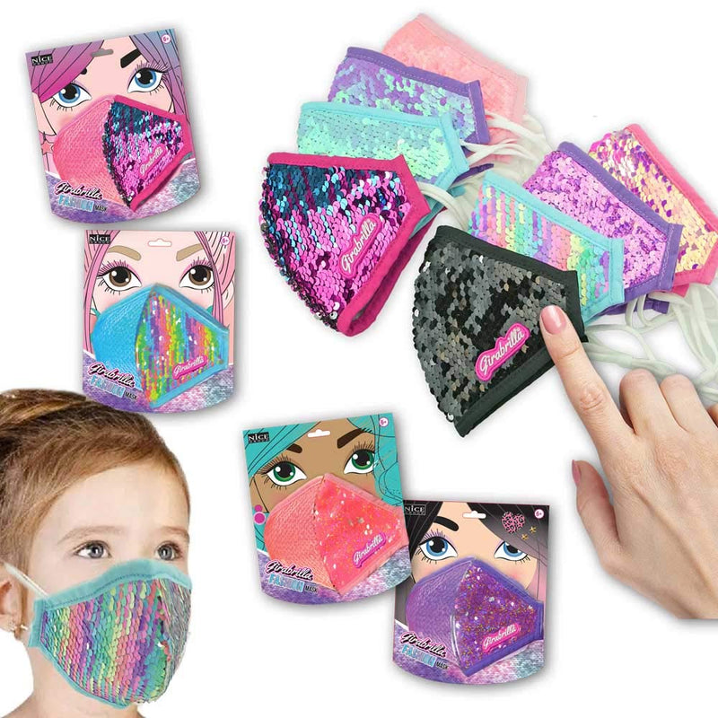 Girabrilla - Nice Group Fashion Reversible Sequin Mask with Adjustable Elastic Bands, Multi-Colour, 2810