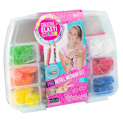 Elasticolor Pro Refill Set Medium, Box with Coloured Elastics to Build Bracelets and Necklaces