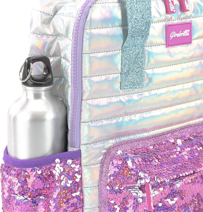 Girabrilla -Nice Group Puffer Glam School Backpack for Girls with Reversible Sequins Pockets, Assorted Color, One Size, 19001