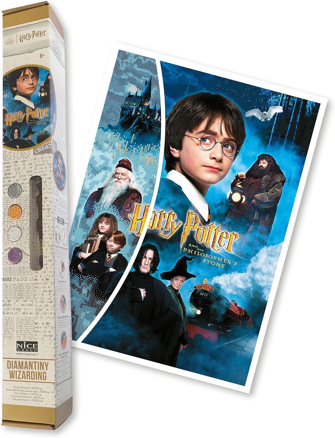 DIAMANTINY Harry Potter – Wizarding Art Big – Mosaic Craft Kit, Crystal Art, Diamond Painting, 1 Canvas 50 x 70 cm Assorted Random