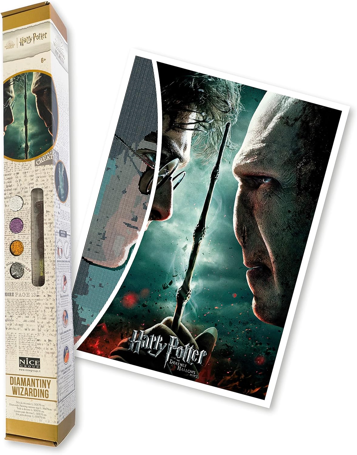 DIAMANTINY Harry Potter – Wizarding Art Big – Mosaic Craft Kit, Crystal Art, Diamond Painting, 1 Canvas 50 x 70 cm Assorted Random