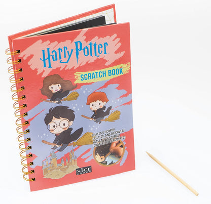 Nice Group 21109 Harry Potter Scratch, Book with Cartoon Wizards to Discover and Pages to Write, Multicolor, Taglia Unica