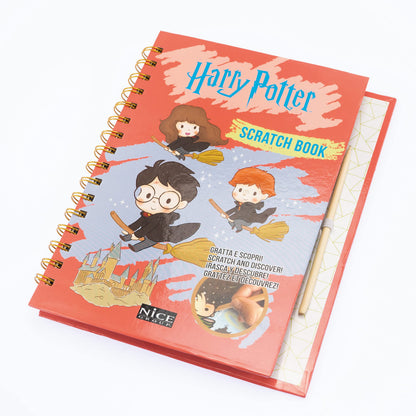 Nice Group 21109 Harry Potter Scratch, Book with Cartoon Wizards to Discover and Pages to Write, Multicolor, Taglia Unica