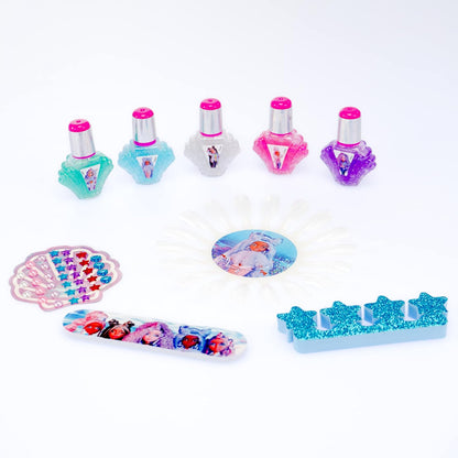 Nice Group - Mermaze Nail Art Set - Kit di Smalti per Unghie con gemme e stickers adesivi, separa dita e lima per bambini