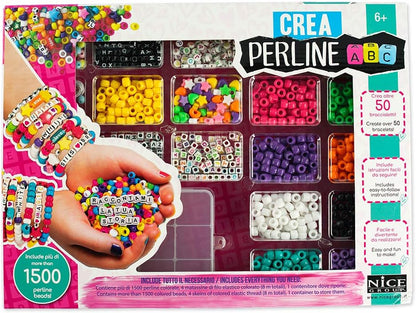 Nice Group-Perline ABC 1500 Giocattolo, Multicolore, 87001