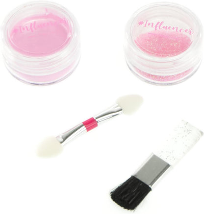 Nice Group 92011 Influencer Look, Kit with Shiny Eyeshadow and Glitter Powder for Face and Body for Kids, multicolour, Taglia Unica