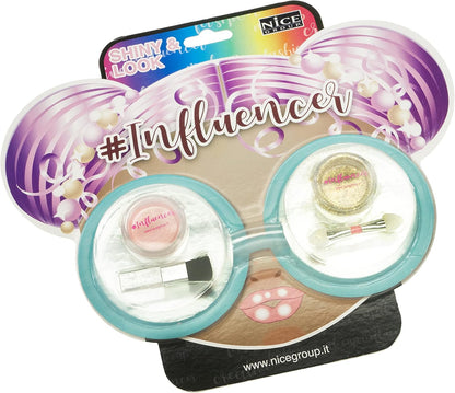 Nice Group 92011 Influencer Look, Kit with Shiny Eyeshadow and Glitter Powder for Face and Body for Kids, multicolour, Taglia Unica