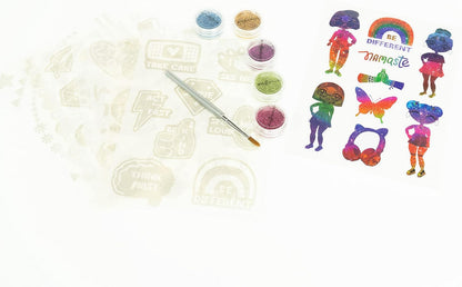 Nice Group Influencer Set Glitter Tattoo Set mit Tattoos und Glitzerpulver für Kinder, mehrfarbig, Unica (92021