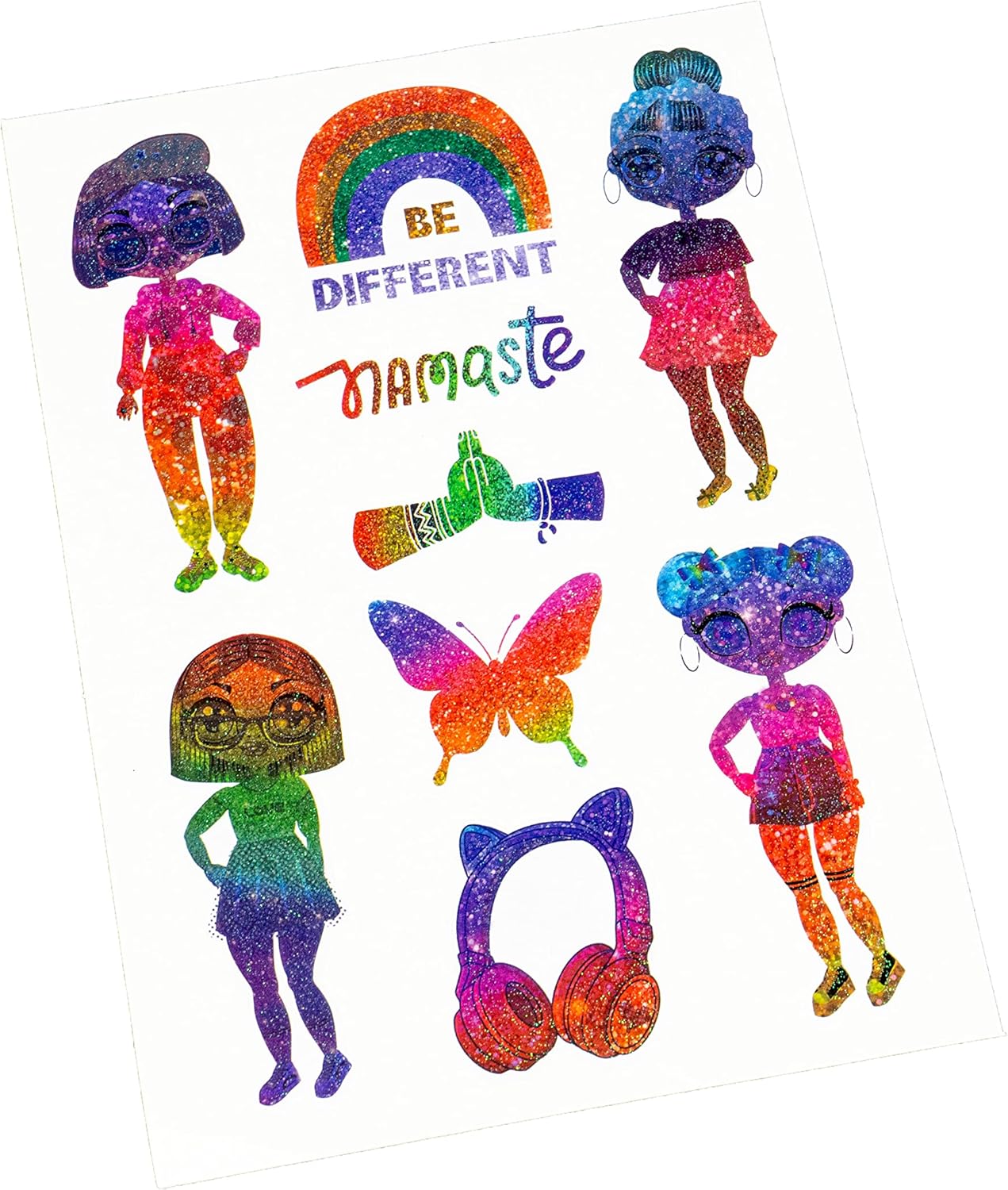 Nice Group Influencer Set Glitter Tattoo Set mit Tattoos und Glitzerpulver für Kinder, mehrfarbig, Unica (92021