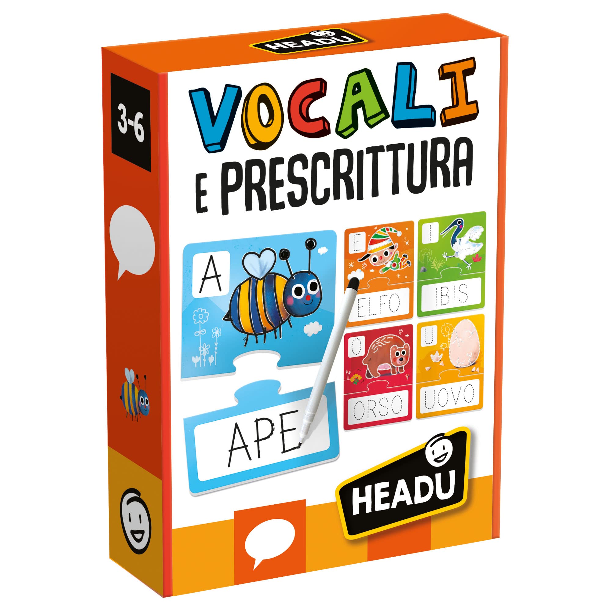 Headu IT51654 Vowels and Prewriting Educational Game, Multicolor