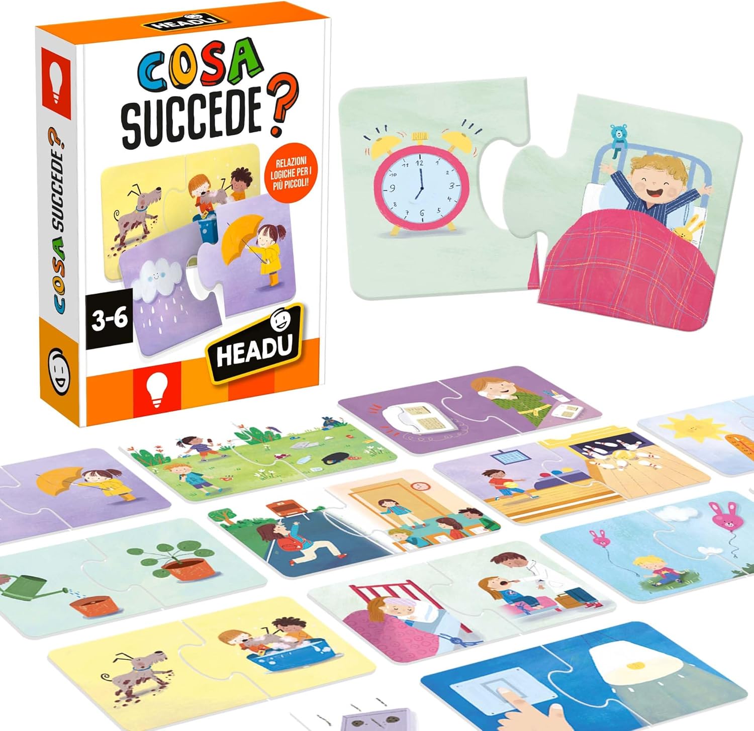 Headu-Lo que Sucede Italy Juego Educativo, Multicolor, Medium (15AF6D8059