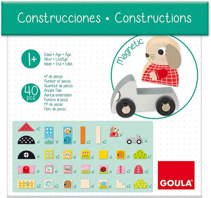 Goula - Pack 40 piezas de arquitectura conejito, Juego de construcciones para niños a partir de 1 año