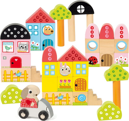 Goula - Pack 40 piezas de arquitectura conejito, Juego de construcciones para niños a partir de 1 año