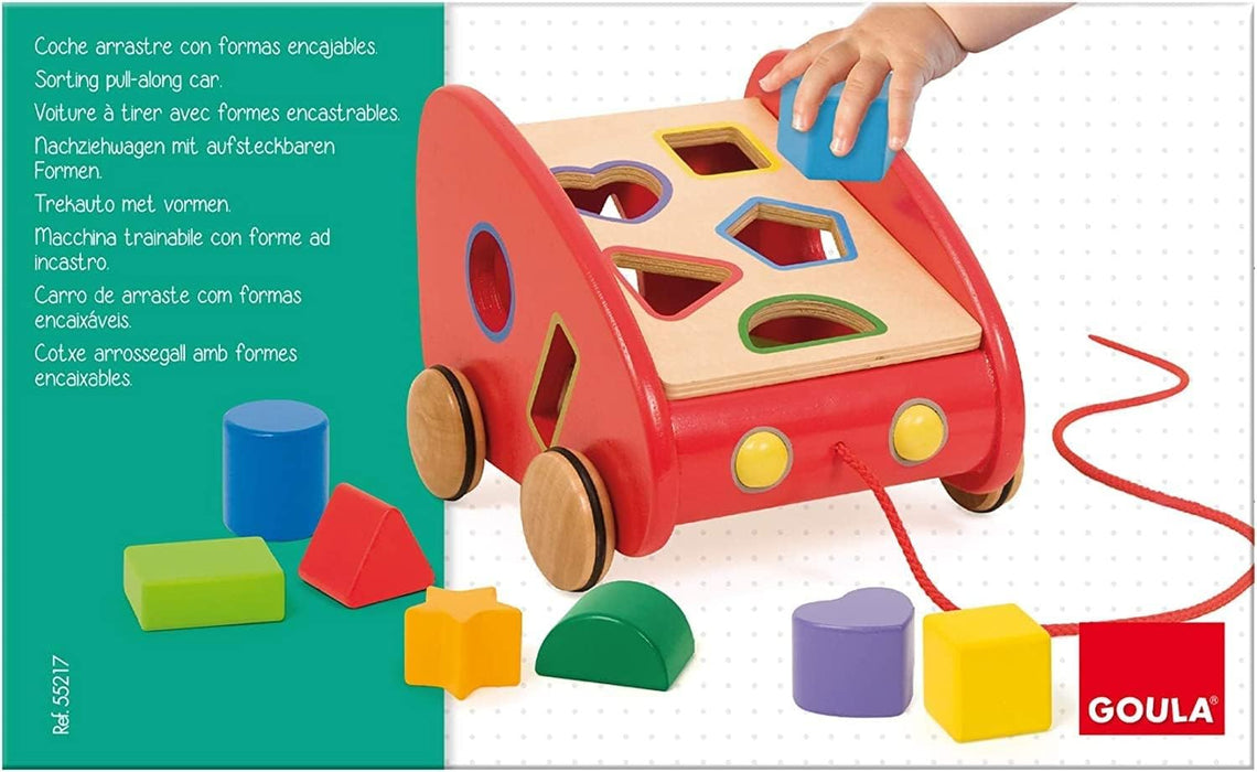 Goula Pull-Along Car Wooden Shape Sorter