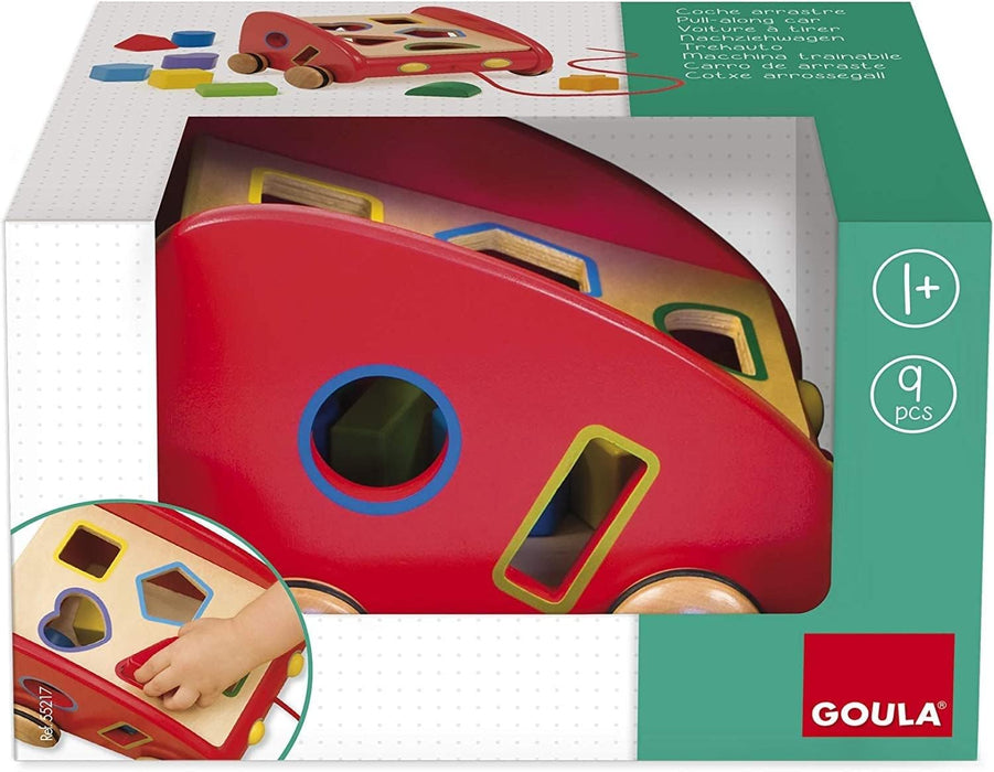 Goula Pull-Along Car Wooden Shape Sorter