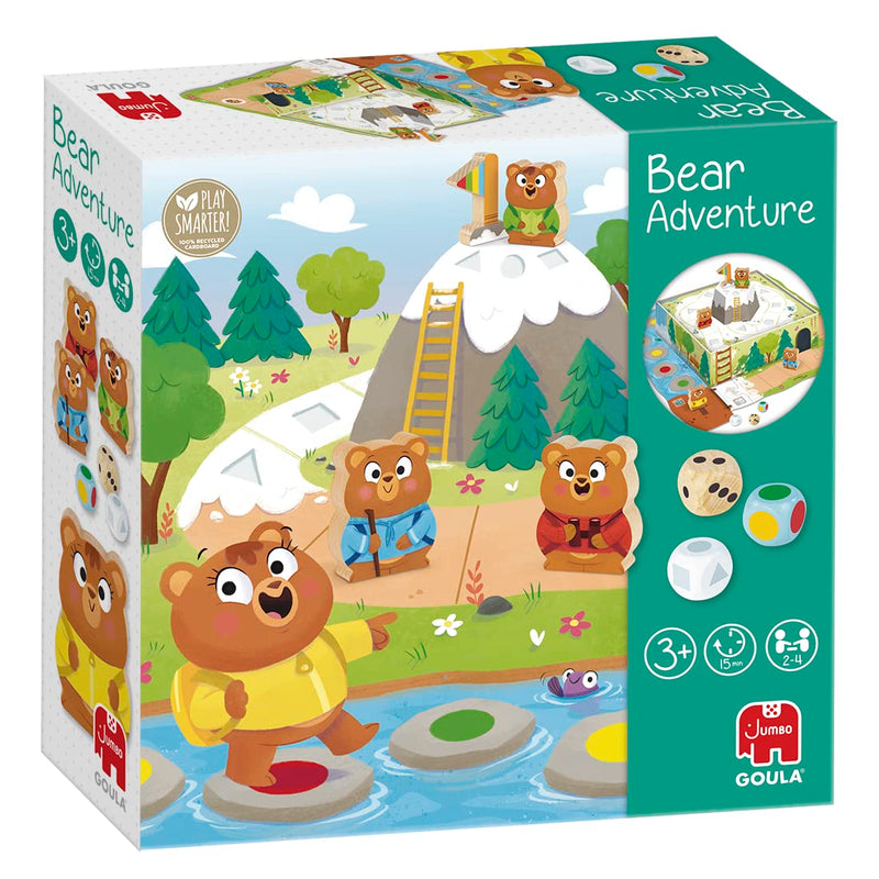 Goula Bear Adventure - Kids Board Games, Capture the Flag Game - Reach the Mountain & Develop Early Learning Skills - Fun Puzzle Board Games for Children - For 2 to 4 Players, Ages 3 Years Plus