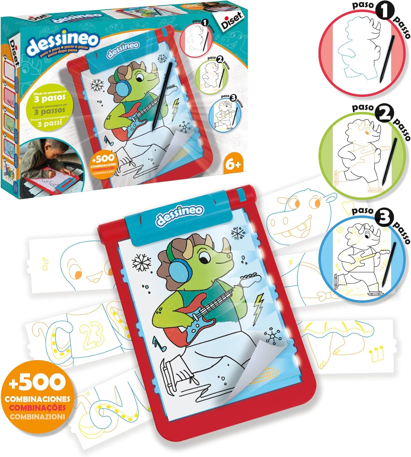Diset Dessineo Personaggi Giocattolo educativo per imparare a disegnare i personaggi per bambini dai 6 anni