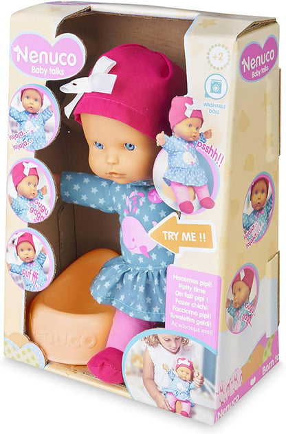 Nenuco - Baby Talks Spielzeugpuppe | Mit Tönen, Inklusive Orinal - Für Kinder ab 1 Jahr - Spielzeug Puppe, Puppen mit Zubehör
