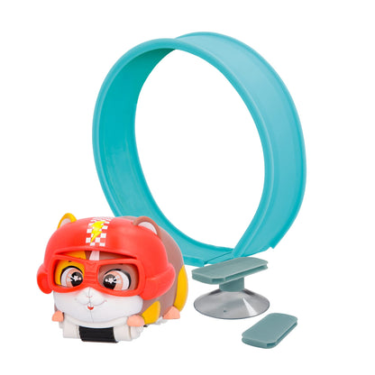 LOOPERS Hammies Speedy, Hamster Collectible Interactive Vehicle with Circuit Runs Inside and Out of Your Wheel - Toy and Game for Boys and Girls + 3 Years Old